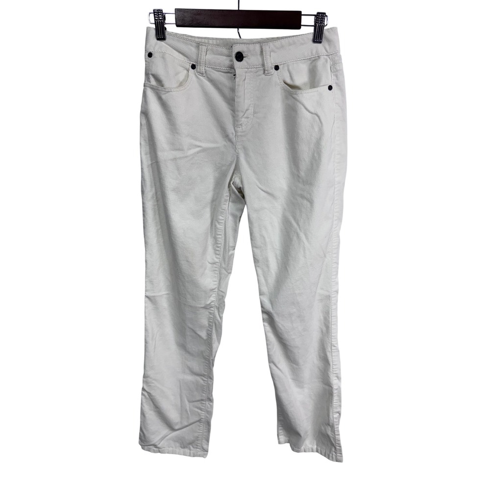 Talbots 4 White Corduroy Pants‎ Women's Heritage Straight Leg Fine Wale Corduroy